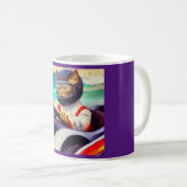 Katze Führen eines Rennwagens Kaffeetasse (VorderseiteRechts)