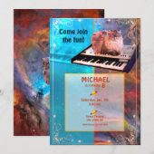 Katze Funny Birthday Einladung (Vorne/Hinten)