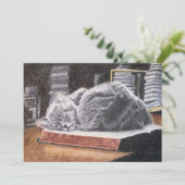 Katze für Buchläden individuell anpassbare Einladu Einladung (Stehend Vorderseite)