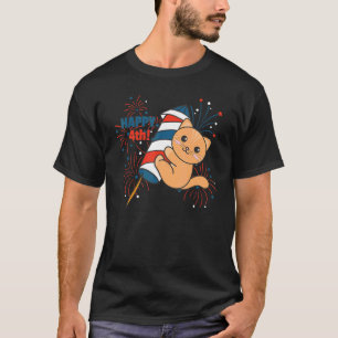 Katze für das Feuerwerk zum 4. Juli Kinder T-Shirt