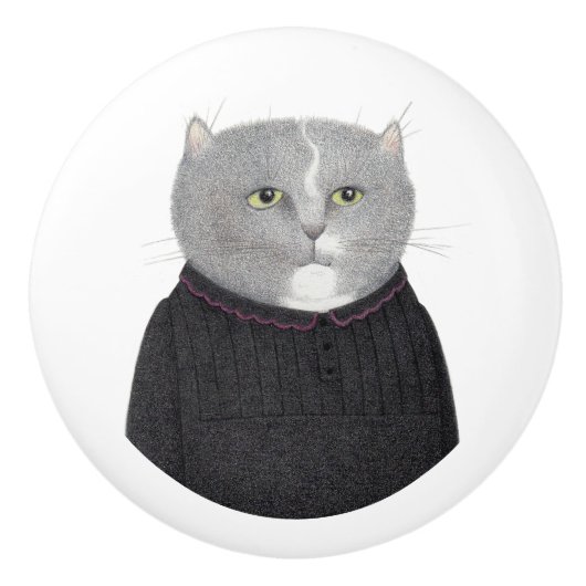 KATZE FÜR DIE Keramik VON HOUSEKEEPER Keramikknauf (Vorderseite)