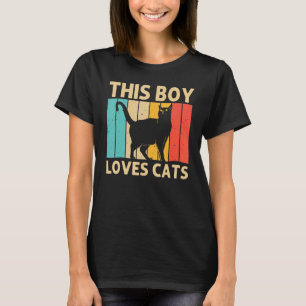 Katze für Jungen Kinder schwarze Katze Person Katz T-Shirt