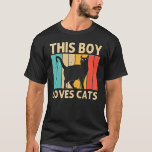Katze für Jungen Kinder schwarze Katze Person Katz T-Shirt
