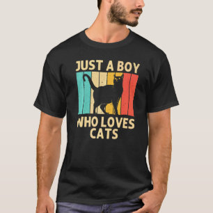 Katze für Jungen Kinder schwarze Katze Person Katz T-Shirt
