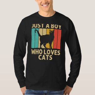 Katze für Jungen Kinder schwarze Katze Person Katz T-Shirt