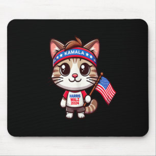 Katze für Kamala Funny Cat Harris Waltz 2024 Elect Mousepad