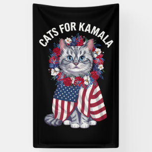 Katze für Kamala Katze Blumen Amerikanische USA-Fl Banner