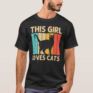 Katze für Mädchen Kind Schwarze Katze Katzenperson T-Shirt
