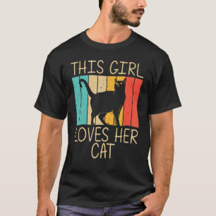Katze für Mädchen Kind schwarze Katze Person Katze T-Shirt