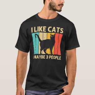 Katze für Männer Frauen schwarze Katze Person Katz T-Shirt
