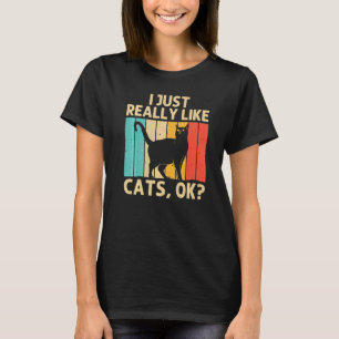Katze für Männer Frauen schwarze Katze Person Katz T-Shirt