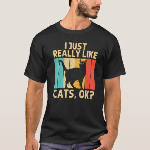 Katze für Männer Frauen schwarze Katze Person Katz T-Shirt
