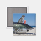 KATZE FÜR STRANDSCHARFZAHN MAGNET (Vorderseite/Rückseite)