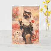 Katze für Valentinstag Karte (Gelbe Blume)