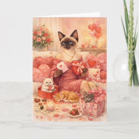 Katze für Valentinstag  Karte (Vorderseite)