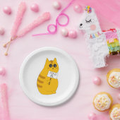 Katze "Füttere mich" Pappteller; Lustiges Geschirr Pappteller (Party)