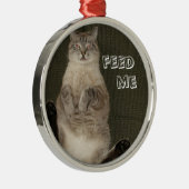 Katze "FÜTTRE ME" Ornament (Rechts)
