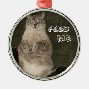 Katze "FÜTTRE ME" Ornament