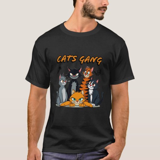 Katze-Gang T-Shirt (Vorderseite)