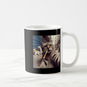 Katze Gangster Straßenkatzen Selfie Lustiges Meme  Kaffeetasse
