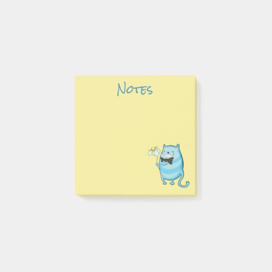 Katze & Gänseblümchen Post-It Notizen (Vorderseite)