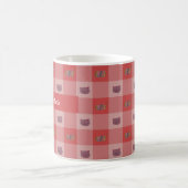 Katze & Garn Rot Namen anpassen Kaffeetasse (Mittel)