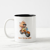 Katze - geboren, wild zu sein zweifarbige tasse (Links)