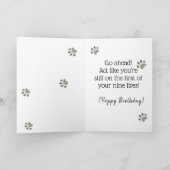 Katze Geburtstag 9 Leben Karte (Innenseite)