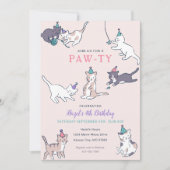 Katze Geburtstag Einladungen mit Party Katzen | Ro (Vorderseite)
