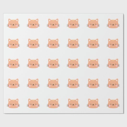 Katze Geburtstag Kinder Kunst Geschenkpapier (Flach)