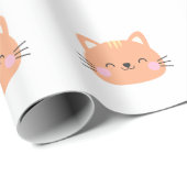Katze Geburtstag Kinder Kunst Geschenkpapier (Rolleneckpunkt)