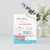 Katze Geburtstagsparty Einladungen (Stehend Vorderseite)