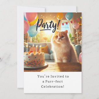 Katze Geburtstagsparty Einladungskarte Einladung