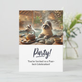 Katze Geburtstagsparty Einladungskarte Einladung (Stehend Vorderseite)