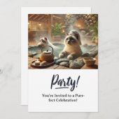 Katze Geburtstagsparty Einladungskarte Einladung (Vorne/Hinten)