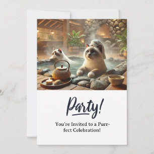 Katze Geburtstagsparty Einladungskarte Einladung
