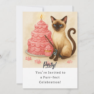 Katze Geburtstagsparty Einladungskarte Einladung