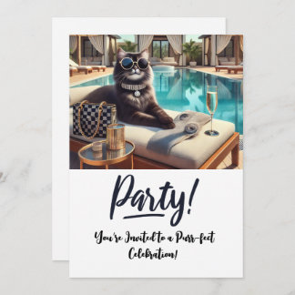Katze Geburtstagsparty Einladungskarte Einladung