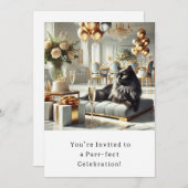 Katze Geburtstagsparty Einladungskarte Einladung (Vorne/Hinten)