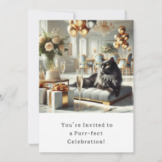 Katze Geburtstagsparty Einladungskarte Einladung