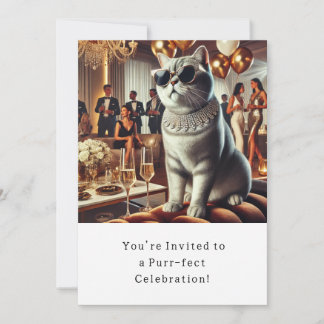 Katze Geburtstagsparty Einladungskarte Einladung