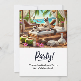 Katze Geburtstagsparty Einladungskarte Einladung