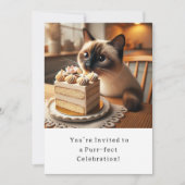 Katze Geburtstagsparty Einladungskarte Einladung (Vorderseite)