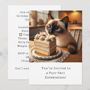 Katze Geburtstagsparty Einladungskarte Einladung