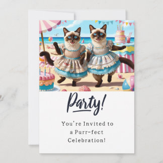 Katze Geburtstagsparty Einladungskarte Einladung