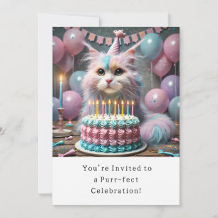 Katze Geburtstagsparty Einladungskarte Einladung
