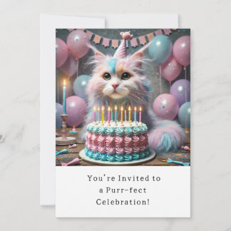 Katze Geburtstagsparty Einladungskarte Einladung
