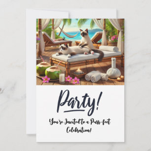 Katze Geburtstagsparty Einladungskarte Einladung