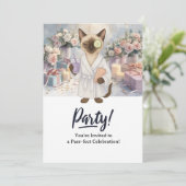 Katze Geburtstagsparty Einladungskarte Einladung (Stehend Vorderseite)