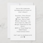 Katze Geburtstagsparty Einladungskarte Einladung (Rückseite)